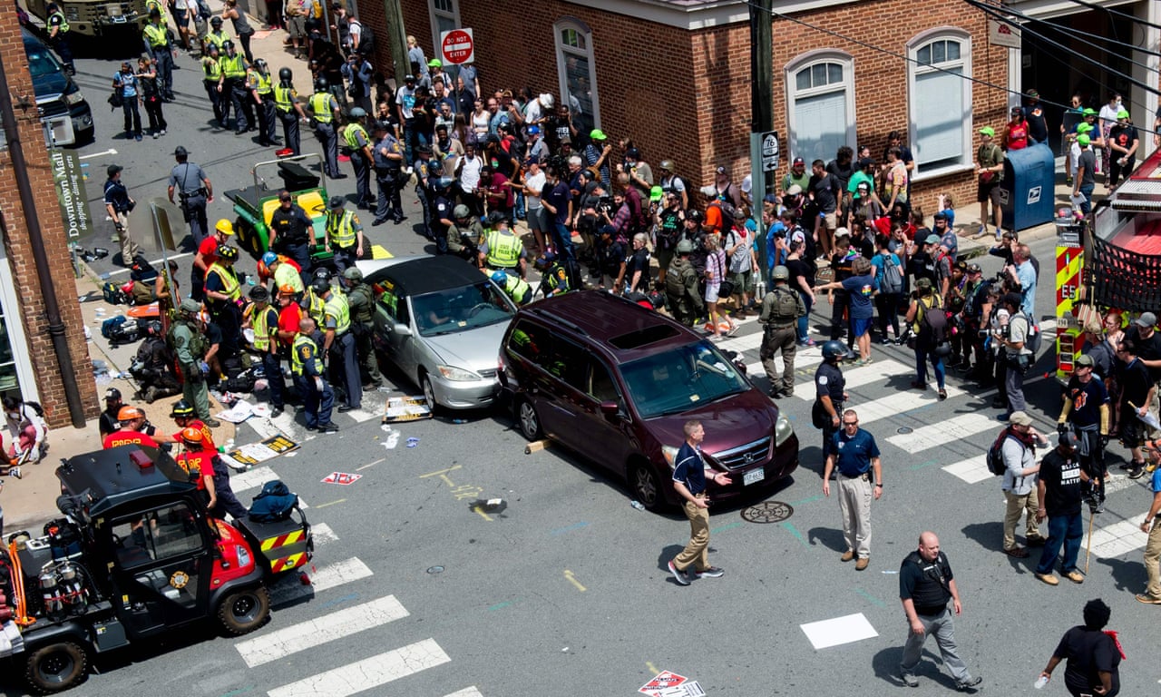One Dead After Car Rams Into Anti Fascist Protesters In Charlottesville Video Report Global The Guardian