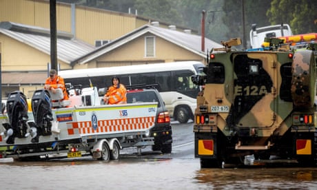 The Australian defence force and the NSW State Emergency Service respond to flooding in Lismore in March. Troops have been increasingly deployed to civilian roles in recent years.