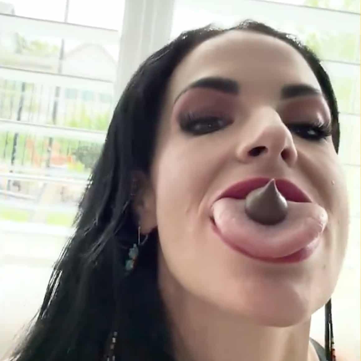 Brittany Lacayo shows off her tongue