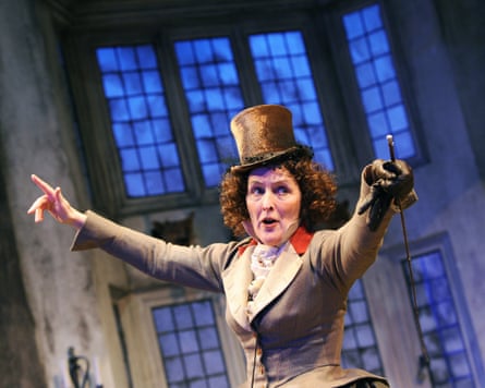 Fiona Shaw (Lady Gay Spanker) in London Assurance on stage at the National theatre