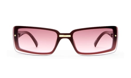 Burgundy-framed glasses with pale red lenses