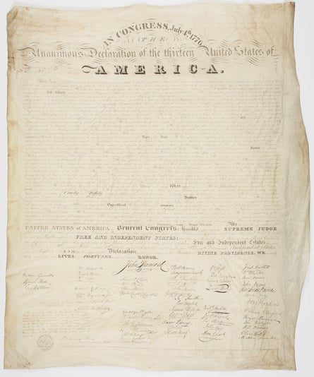 An engraving of the Declaration of Independence produced by Benjamin Owen Tyler, 1818.