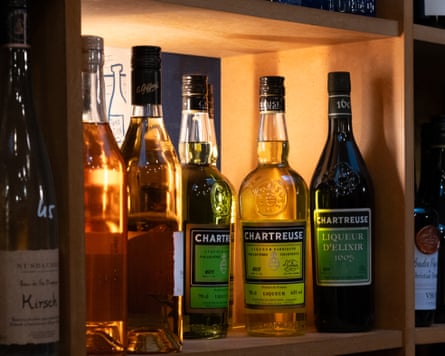 Bottles of liquor on a shelf