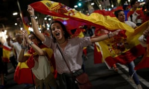 A demonstration in Barcelona against Catalonia’s independence referendum.