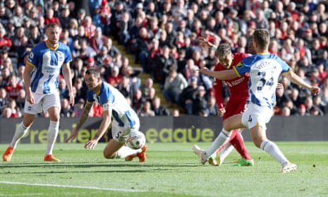 Roberto Firmino equalises for Liverpool.