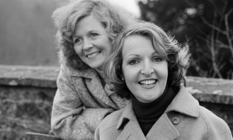 Angela Thorne (left) and Penelope Keith during filming of To the Manor Born in 1980.