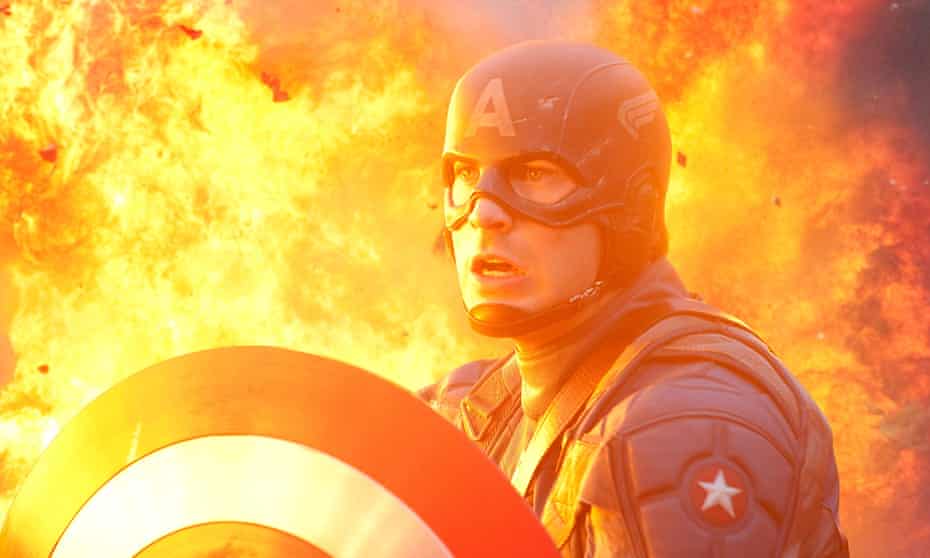Chris Evans in the first of Marvel’s Captain America films, The First Avenger (2011).