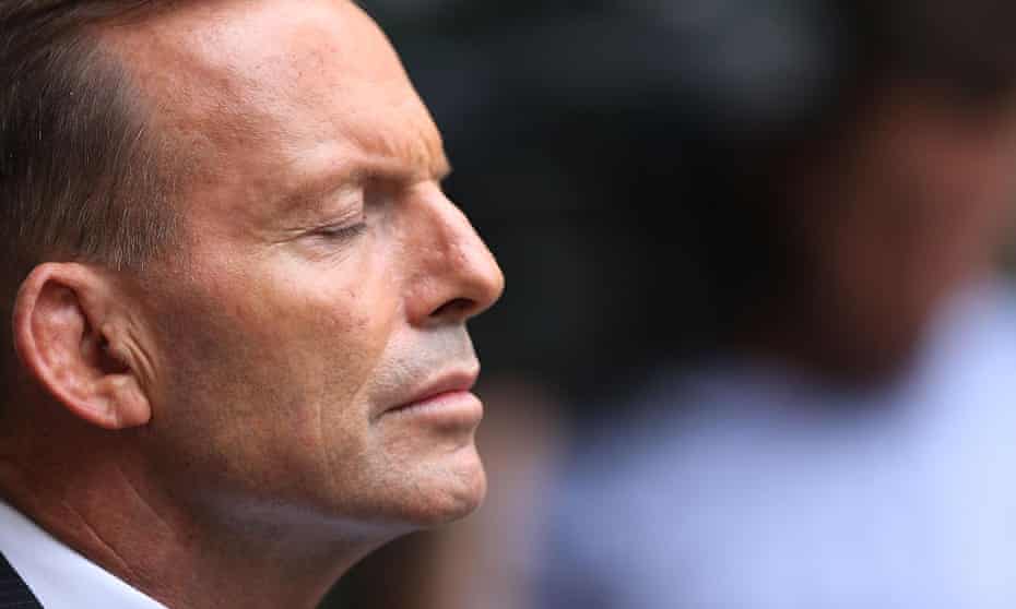 The prime minister, Tony Abbott, during a press conference at Parliament House on Monday.