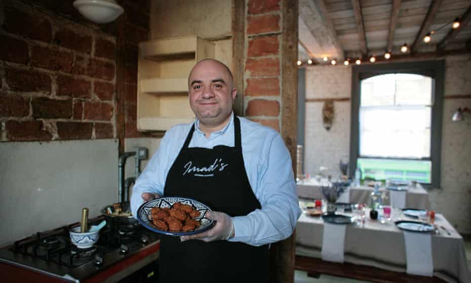 Imad Alarnab at his restaurant, Imad’s Choose Love Kitchen, in Columbia Road, east London