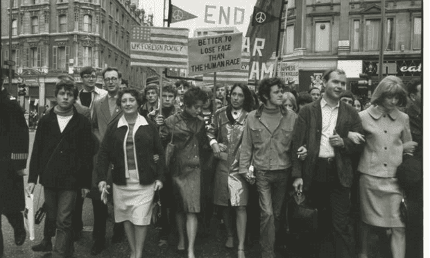 Joan Baez, Donovan and Vanessa Redgrave on a CND march in May 1965. 