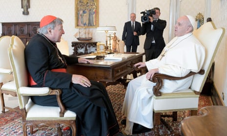 George Pell and Pope Francis at the Vatican