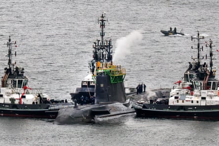 HMS Artful above water