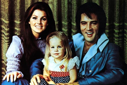 Lisa Marie Presley as a child with her parents, Priscilla and Elvis, 1970.