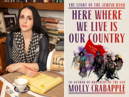 a woman writing at a desk; the book cover for Here Where We Live Is Our Country