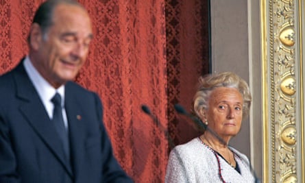 Jacques and Bernadette Chirac at a ceremony Élysée Palace in 2006.