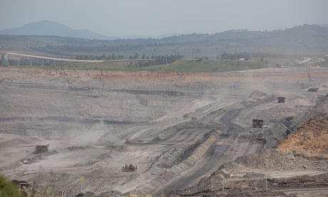 COAL MINING: The Mount Pleasant Mount Pleasant thermal coal open cut mine, near the town of Muswellbrook, Upper Hunter Valley, NSW, Australia. The Mount Pleasant Operation is a greenfield open cut coal mine with an estimated 474 million tonnes of reserves to be mined. The mine The area produces 11% of all thermal coal in the world and people are heavily reliant on the mines for work in the area. 12 November 2020. Photo: Jessica Hromas/ The Guardian 