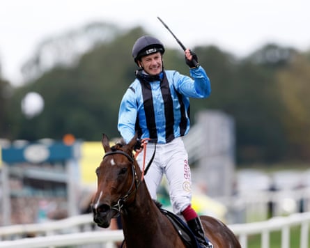 Oisin Murphy after winning the Coolmore Wootton Bassett Nunthorpe Stakes on Asfoora at York in August