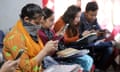 Indian students try to connect to the internet after the government blocked VPNs in Jammu and Kashmir State.