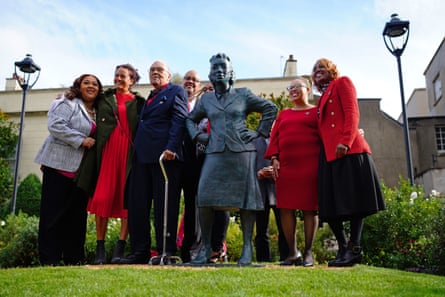 The family of Henrietta Lacks and artist Helen Wilson-Roe (second left) at the unveiling in Bristol of a statue on the 70th anniversary of Lacks’s death.