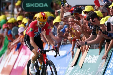 Sigrid Haugset soaks up the atmosphere after her stunning stage victory