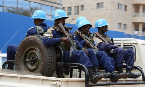 UN peacekeepers on patrol in Bangui