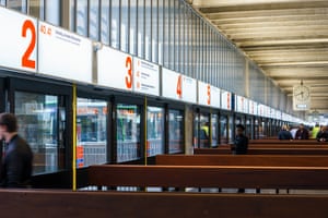 Preston bus station bus stands.