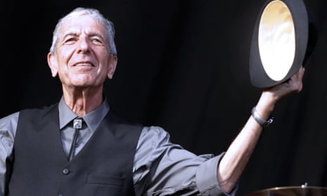 Leonard Cohen greeting the public during the international Festival of Benicassim.