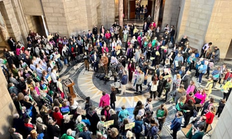 protesters in a statehouse