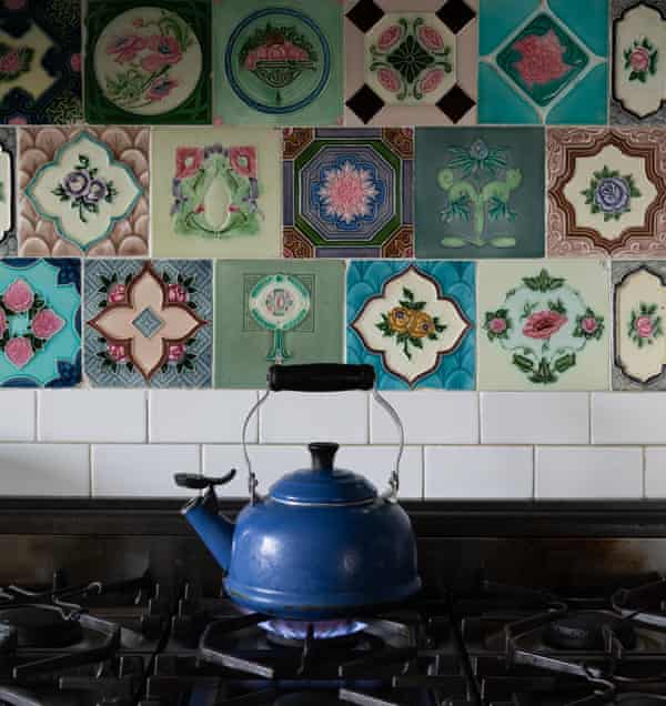 old tiles in the kitchen.