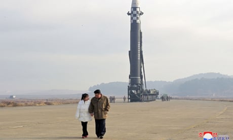 North Korean leader Kim Jong Un with his daughter Kim Ju-ae ata missile launch in 2022.
