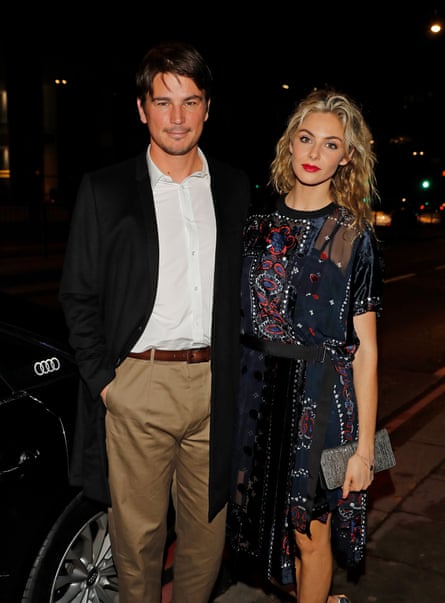 With his wife, Tamsin Egerton, in 2018.
