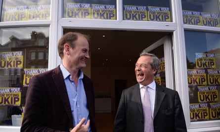 Douglas Carswell with Nigel Farage after winning a byelection for Ukip in Clacton in 2014