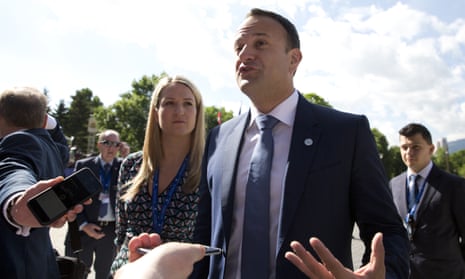 Leo Varadkar arrives at the National Palace of Culture in Sofia for a meeting with EU leaders.