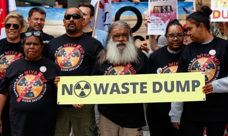 Barngarla traditional owners protest against a nuclear waste dump at Kimba
