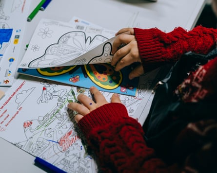 Danylo doing colouring-in