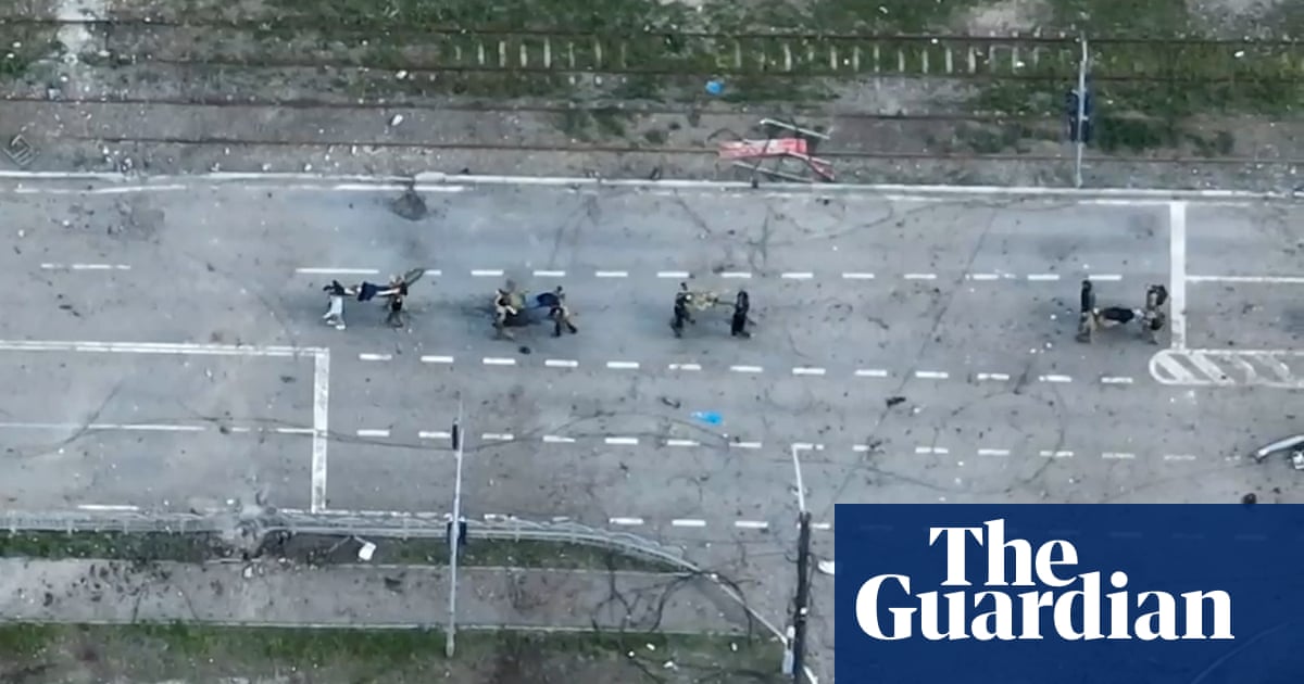 Footage purports to show Ukraine soldiers leaving Azovstal steelworks – video