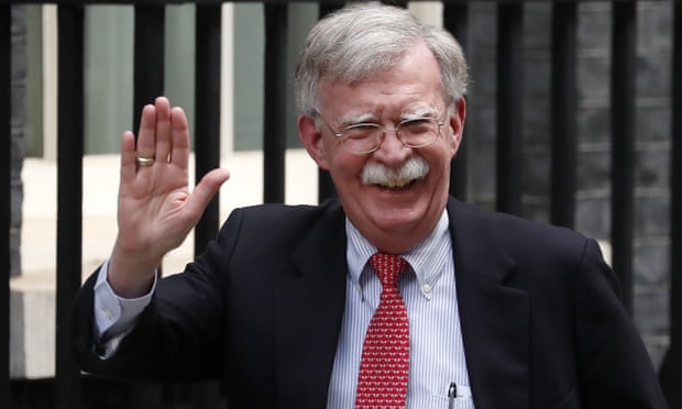 John Bolton arrives at Downing Street to meet Sajid Javid on 13 August.