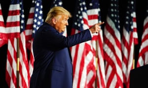 Donald Trump during the final night of the Republican National Convention on the South Lawn of the White House in Washington DC Thursday.