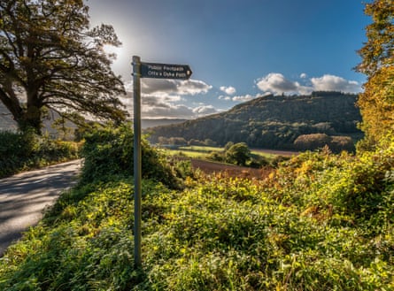 Sign marking Offa's Dyke Path in the Wye Valley