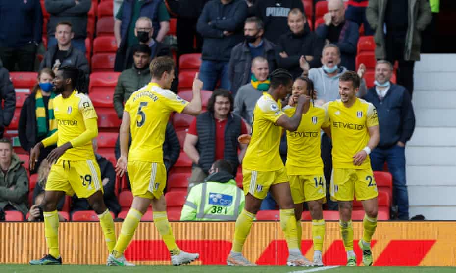 Joe Bryan (right) is congratulated after scoring Fulham’s equaliser.