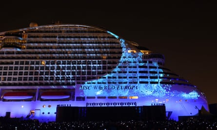 A cruise ship in Doha ahead of the World Cup