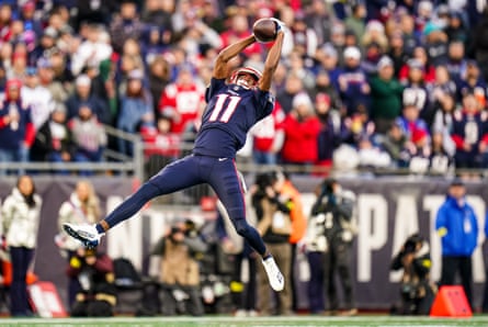 Patriots wide receiver Tyquan Thornton makes a spectacular reception.