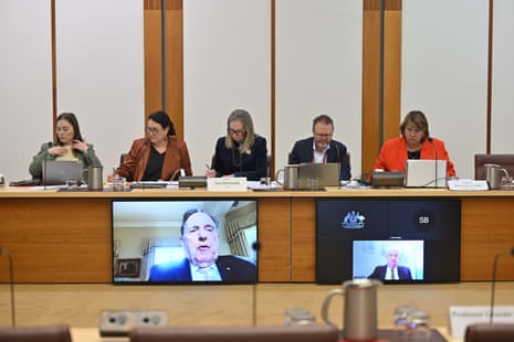 Professor Graeme Samuel and Economist Saul Eslake appear before the Economics Legislation Committee public hearing at Parliament House in Canberra, Monday, 15 June, 2026.