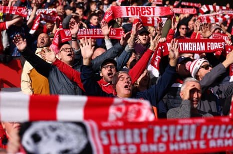 Nottingham Forest fans inside the stadium before the match.
