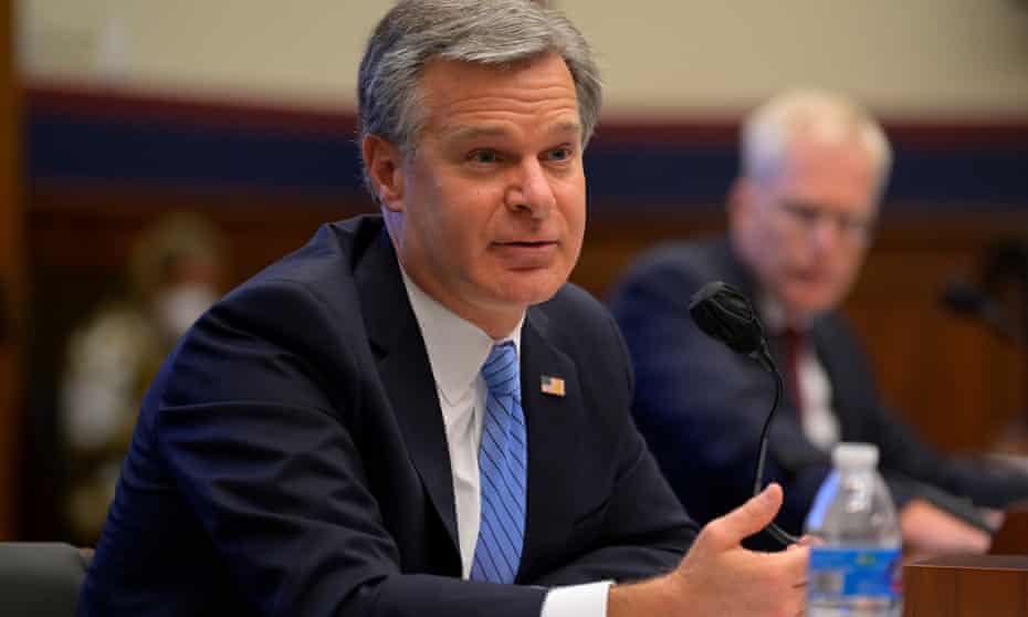 Christopher Wray, FBI director, testifies before a House committee.