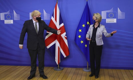 Boris Johnson with European Commission president Ursula von der Leyen in Brussels on 9 December during a face-to-face Brexit meeting between the pair.