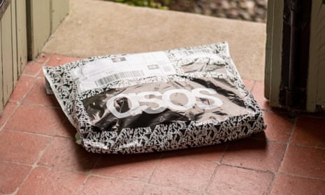 An ASOS parcel on doorstep