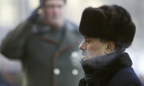 Ali Abdullah Saleh pictured during a wreath-laying ceremony in Moscow in 2002.