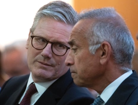 Keir Starmer (left) next to Lord Darzi at the King’s Fund event where he was speaking this morning.