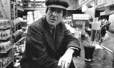 Canadian singer-songwriter Leonard Cohen in a diner in New York circa 1968.